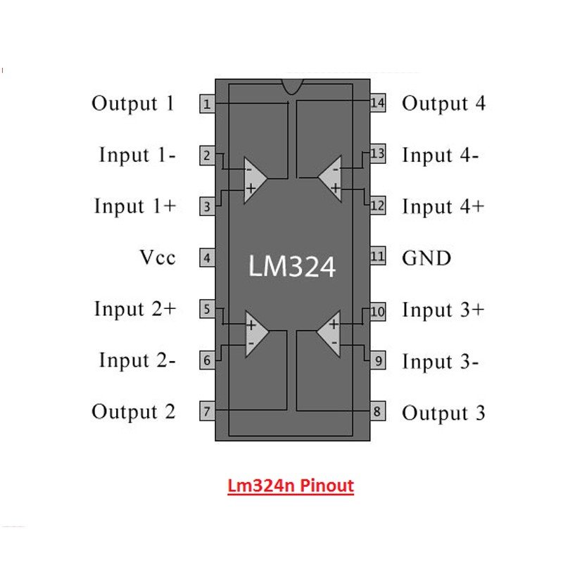 LM324N Amplificador Operacional Cuadruple